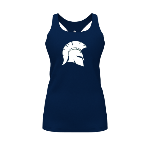 [CUS-DFW-RCBK-PER-NVY-FYS-LOGO1] Racerback Tank Top (Female Youth S, Navy, Logo 1)