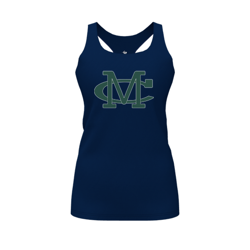 [CUS-DFW-RCBK-PER-NVY-FYS-LOGO2] Racerback Tank Top (Female Youth S, Navy, Logo 2)