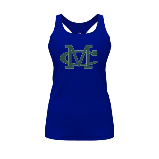 [CUS-DFW-RCBK-PER-RYL-FYS-LOGO2] Racerback Tank Top (Female Youth S, Royal, Logo 2)