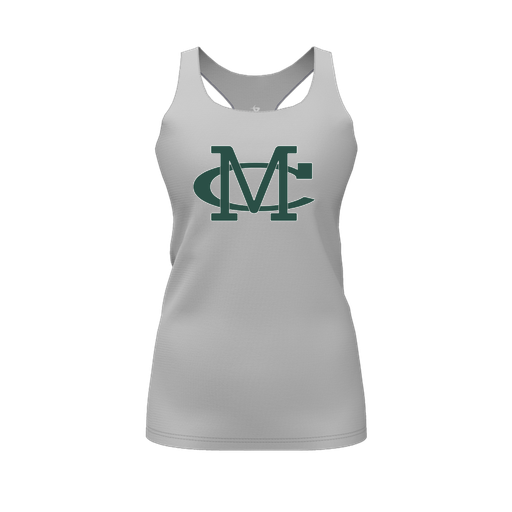 [CUS-DFW-RCBK-PER-GRY-FYS-LOGO2] Racerback Tank Top (Female Youth S, Gray, Logo 2)