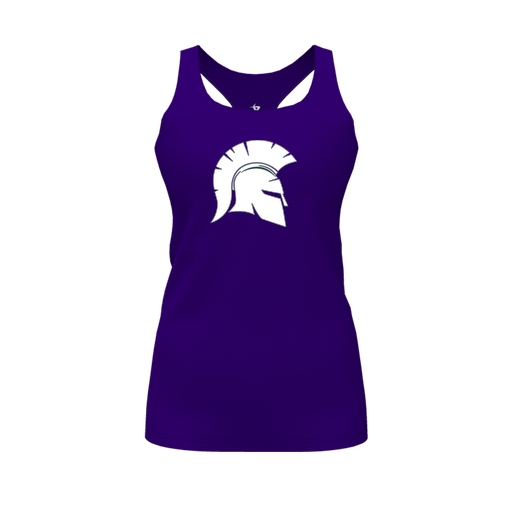 [CUS-DFW-RCBK-PER-PUR-FYS-LOGO1] Racerback Tank Top (Female Youth S, Purple, Logo 1)