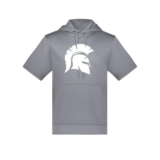[6871.059.S-LOGO1] Men's Dri Fit Short Sleeve Hoodie (Adult S, Gray, Logo 1)