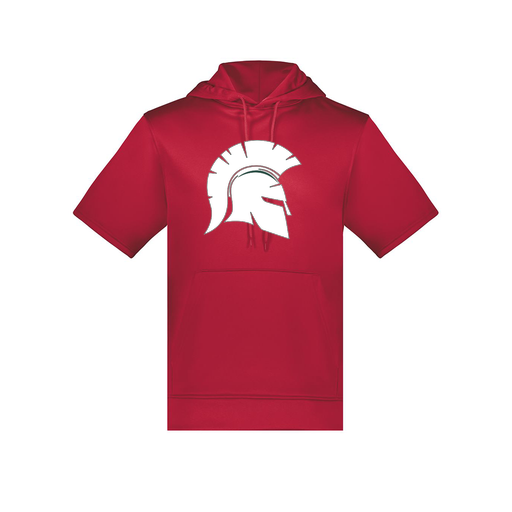 [6871.083.S-LOGO1] Men's Dri Fit Short Sleeve Hoodie (Adult S, Red, Logo 1)
