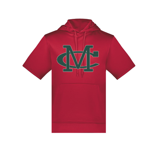 [6871.083.S-LOGO2] Men's Dri Fit Short Sleeve Hoodie (Adult S, Red, Logo 2)