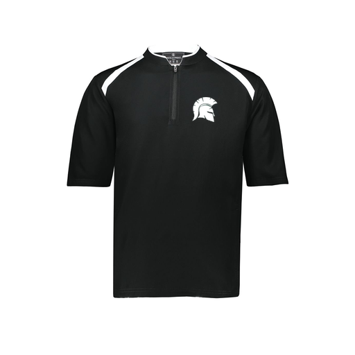 [229581-AS-BLK-LOGO1] Men's Dugout Short Sleeve Pullover (Adult S, Black, Logo 1)