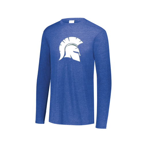 [FTLCUBRY-AXS-LOGO1] Decker Men's Tri-Blend T-Shirt - Long Sleeve (Adult XS, Royal, Logo 1)