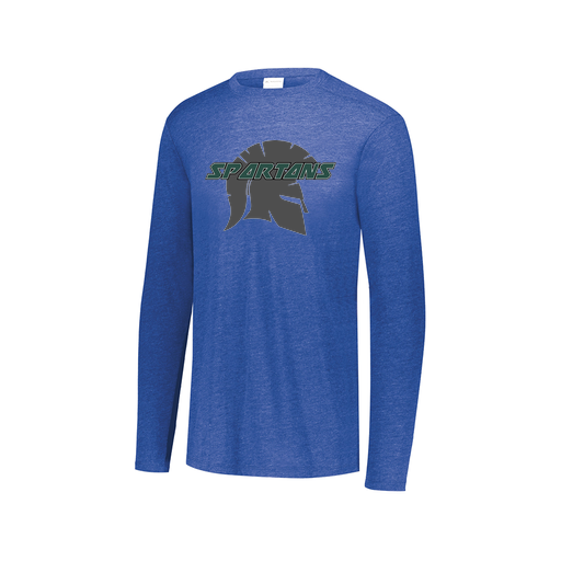 [FTLCUBRY-AXS-LOGO3] Decker Men's Tri-Blend T-Shirt - Long Sleeve (Adult XS, Royal, Logo 3)