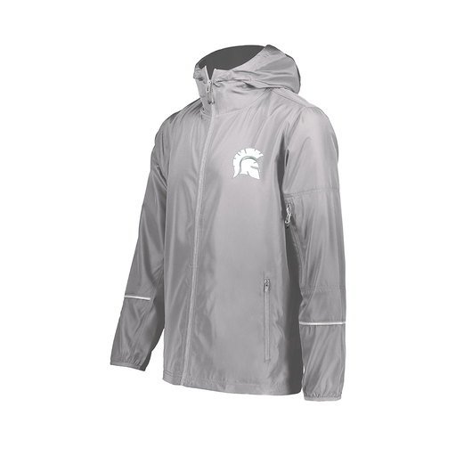 [229582-SIL-AXS-LOGO1] Men's Packable Full Zip Jacket (Adult XS, Silver, Logo 1)