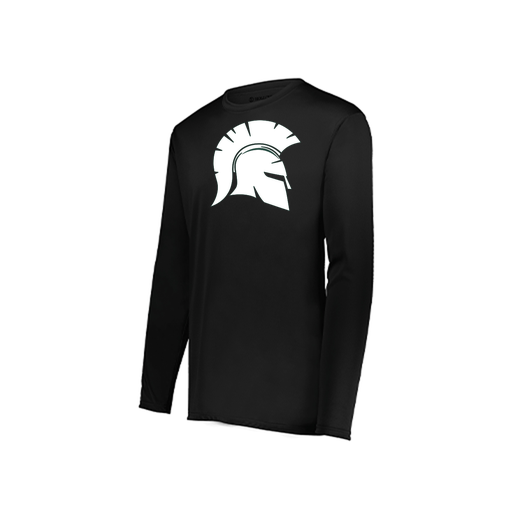 [222823.080.S-LOGO1] Youth LS Smooth Sport Shirt (Youth S, Black, Logo 1)
