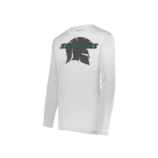 [222823.005.S-LOGO3] Youth LS Smooth Sport Shirt (Youth S, White, Logo 3)