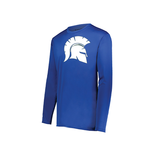 [222823.060.S-LOGO1] Youth LS Smooth Sport Shirt (Youth S, Royal, Logo 1)