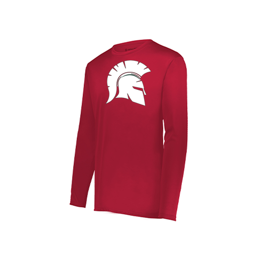 [222823.083.S-LOGO1] Youth LS Smooth Sport Shirt (Youth S, Red, Logo 1)