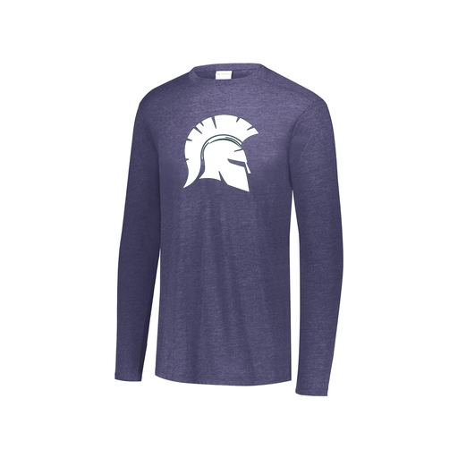 [3076.72N.S-LOGO1] Youth LS Ultra-blend T-Shirt (Youth S, Navy, Logo 1)