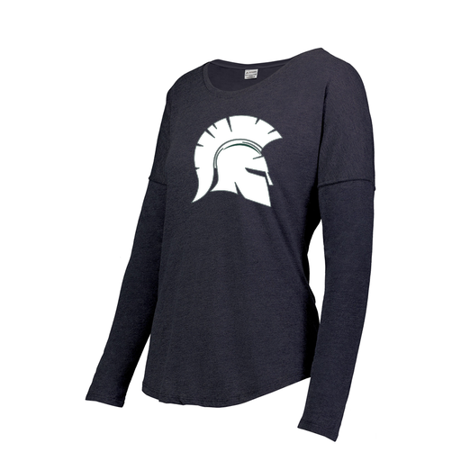 [FTLCUBNV-FAXS-LOGO1] Decker Women's Tri-Blend T-Shirt - Long Sleeve (Female Adult XS, Navy, Logo 1)