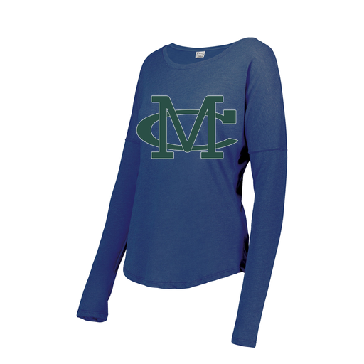 [FTLCUBRY-FAXS-LOGO2] Decker Women's Tri-Blend T-Shirt - Long Sleeve (Female Adult XS, Royal, Logo 2)