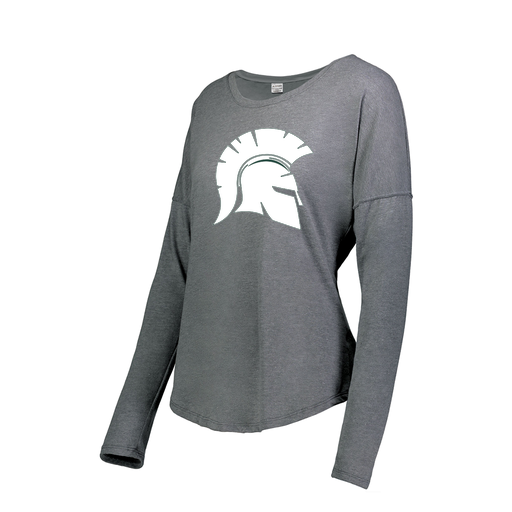 [3077.013.XS-LOGO1] Ladies LS Ultra-blend T-Shirt (Female Adult XS, Gray, Logo 1)