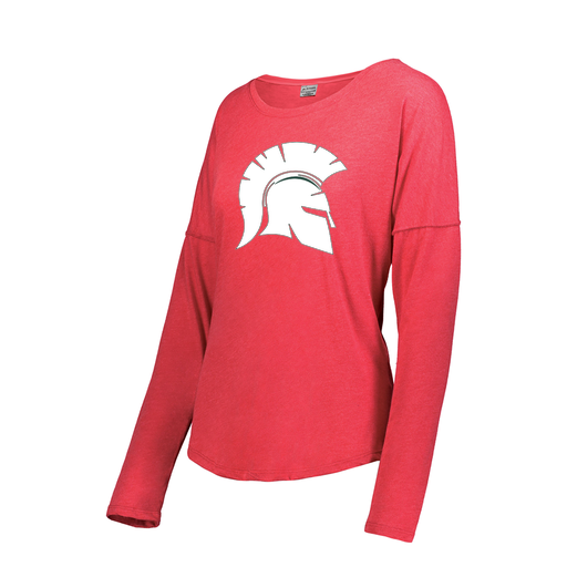 [FTLCUBRD-FAXS-LOGO1] Decker Women's Tri-Blend T-Shirt - Long Sleeve (Female Adult XS, Red, Logo 1)
